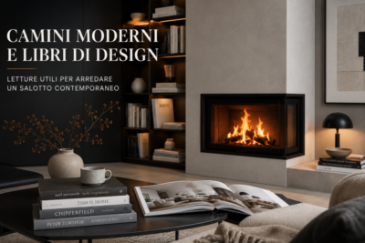 Camini moderni e libri di design: letture utili per arredare un salotto contemporaneo